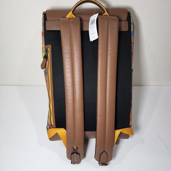 NWT Coach C9845 Men’s Track Backpack Rainbow Signature Canvas Pride - Picture 3 of 9